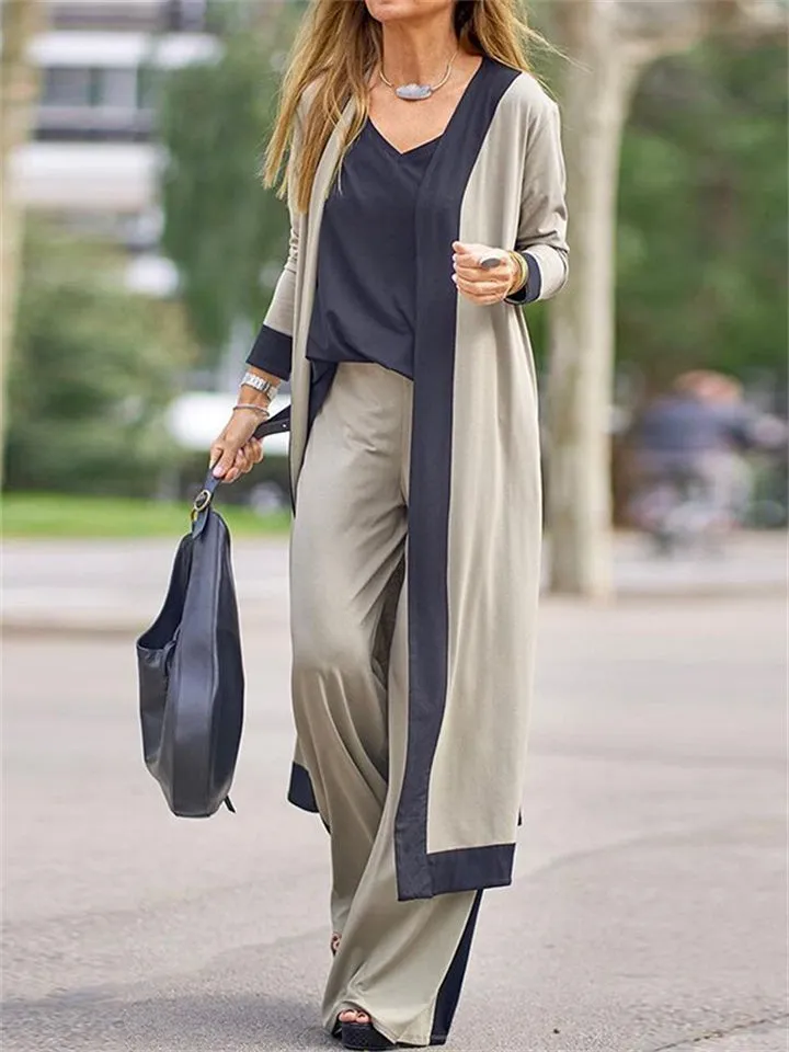 🔥 Stylish Casual Womenswear 💖 3 Piece Set (Soft Vest, Long Sleeve Cardigan Top   High Waisted Pants)