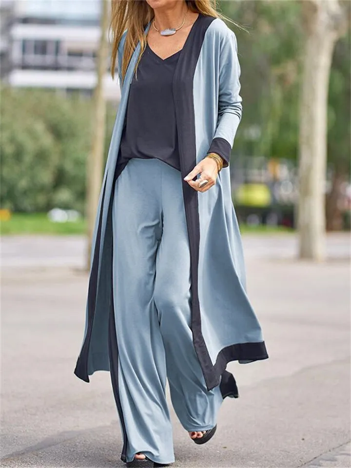 🔥 Stylish Casual Womenswear 💖 3 Piece Set (Soft Vest, Long Sleeve Cardigan Top   High Waisted Pants)