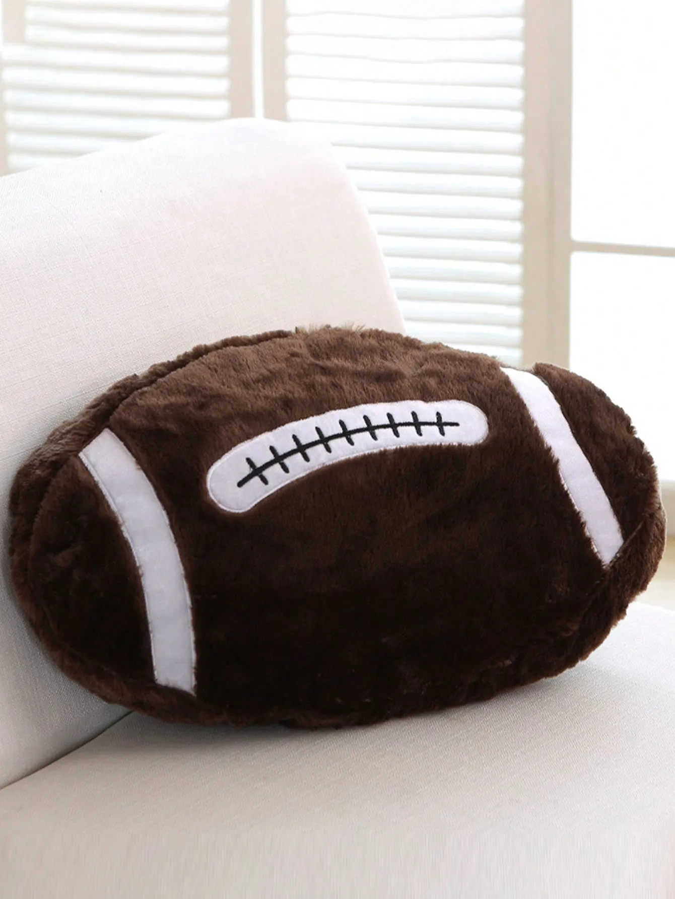 1pc Football Shape Pillow Creative Decorative Cushion For Living Room Or Bedroom