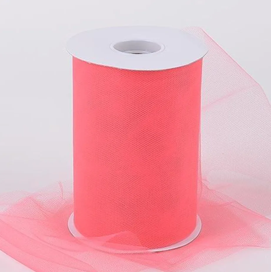 6" x 100 yard Tulle - Coral