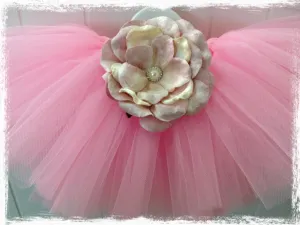 Baby & Girl Pink Rose Flower Fairy Tutu Skirt