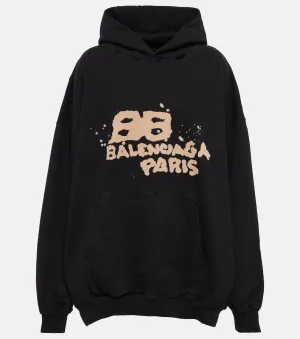 BALENCIAGA Oversized Cotton Hoodie, Black