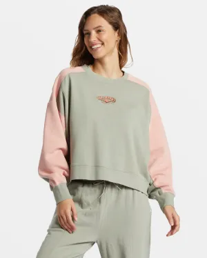 Billabong Hike Date Pullover Sweatshirt - SEAGRASS