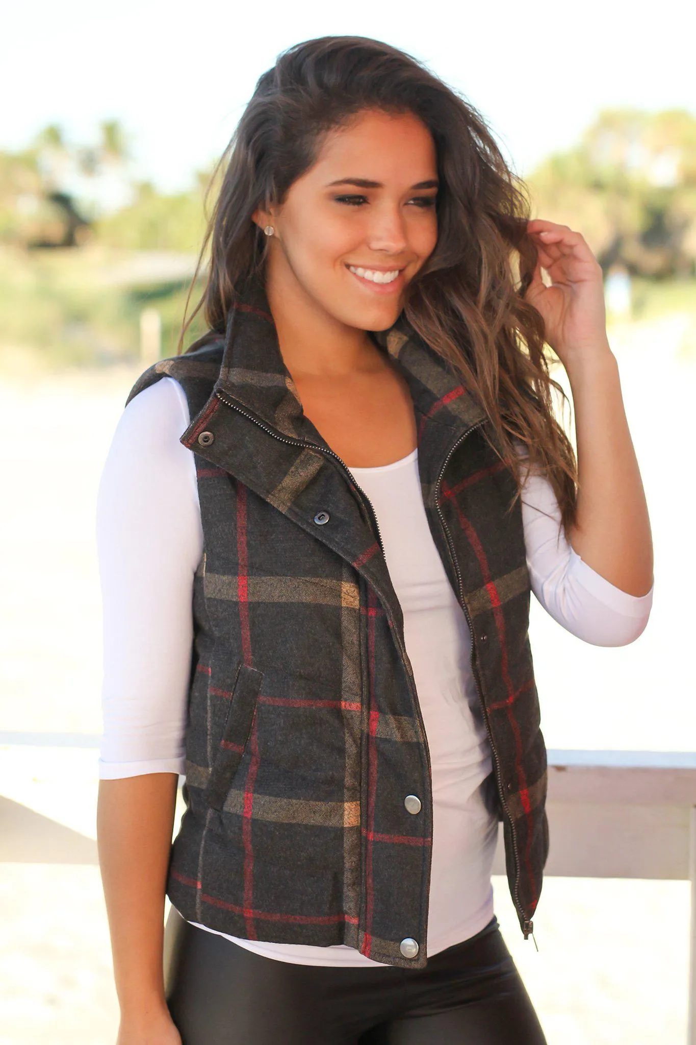 Black Plaid Vest