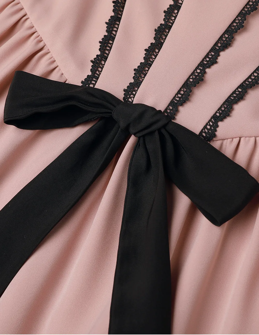 BORA AKSU Pink Color-Block Pleated Dress