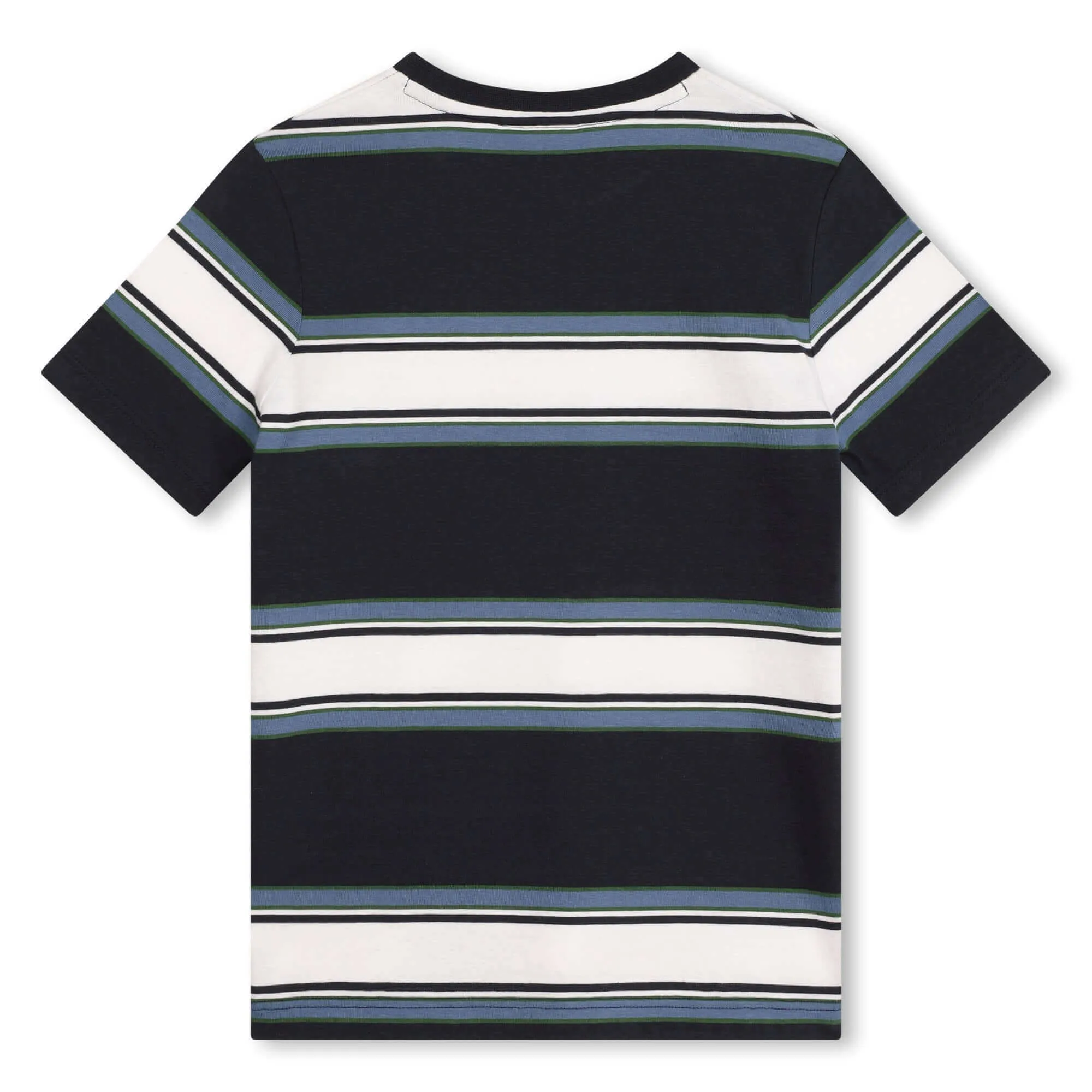 Boys Navy & White Short Sleeve Stripe T-Shirt