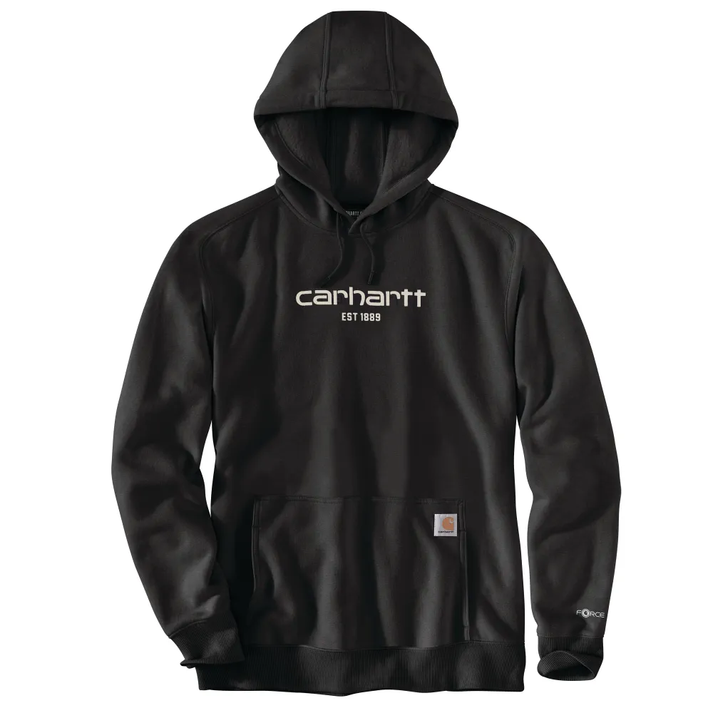 Carhartt Mens Force Relaxed Fit Lightweight Logo Graphic Fleece Pullover Hoodie