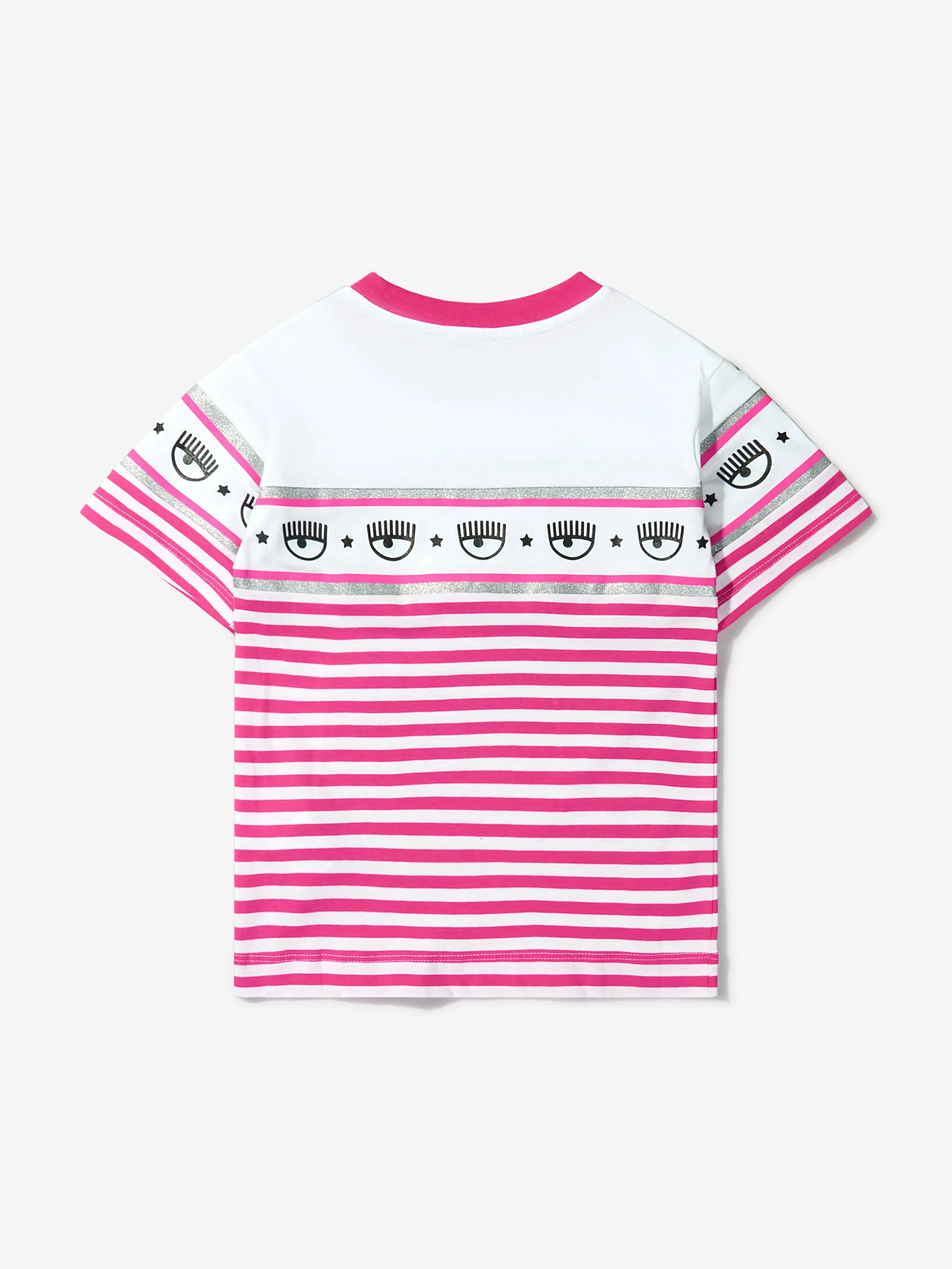 Chiara Ferragni Girls Cotton Jersey Striped Logo T-Shirt