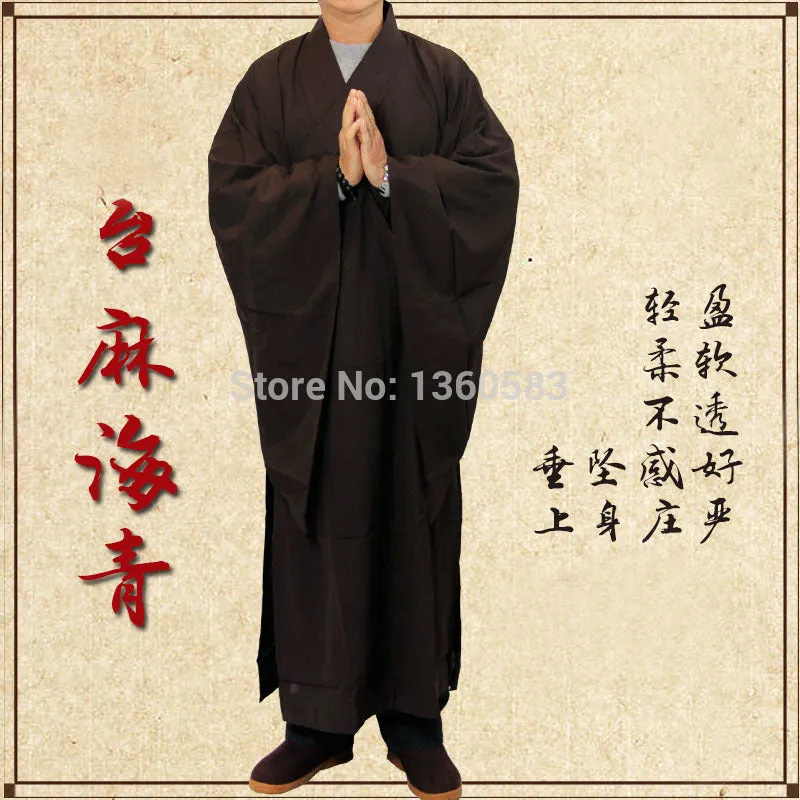 Coffee Monk Robes Suits, Uniforms Martial Arts Gown Unisex Clothing