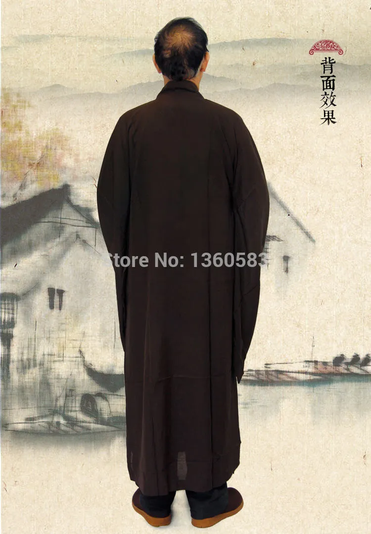 Coffee Monk Robes Suits, Uniforms Martial Arts Gown Unisex Clothing