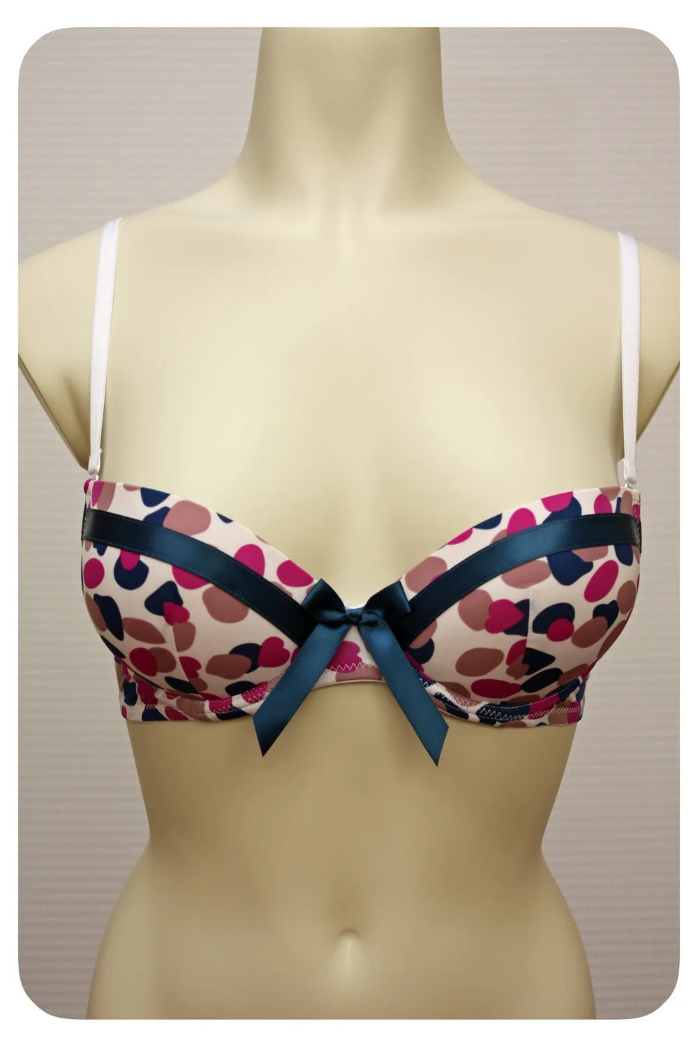 Daring Dots Underwired Push-up Bra Blue