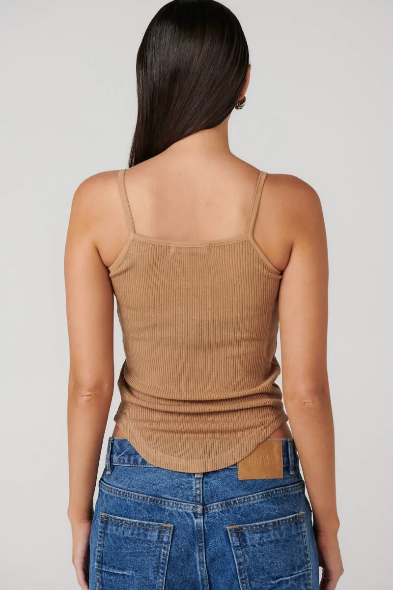 DATON SINGLET TOP - LATTE / XS