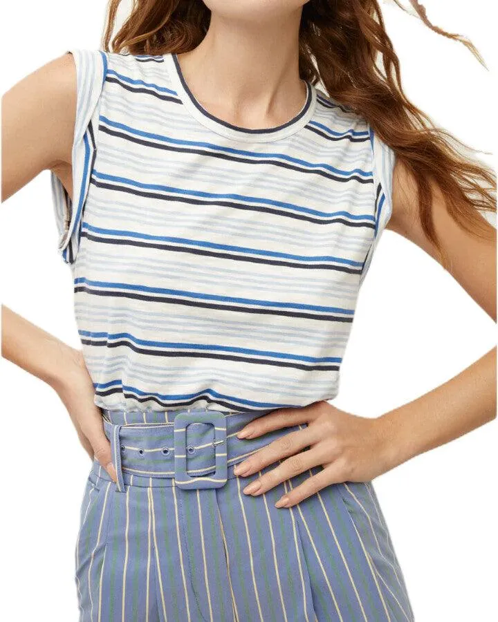 Dree Striped Muscle Tee Marine Multi