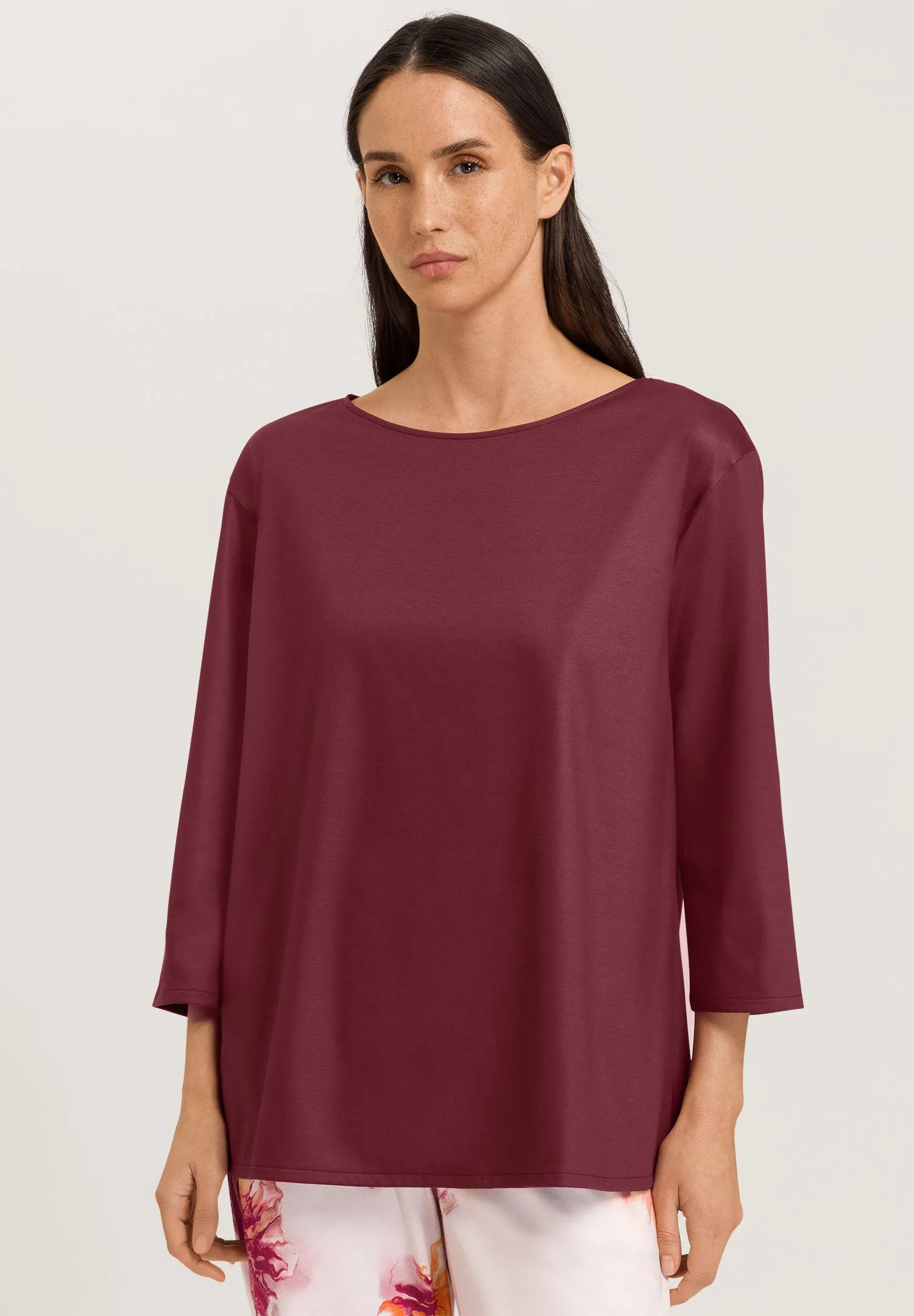 Eleni Relaxed Cotton Top | Ruby Wine 74984-2423