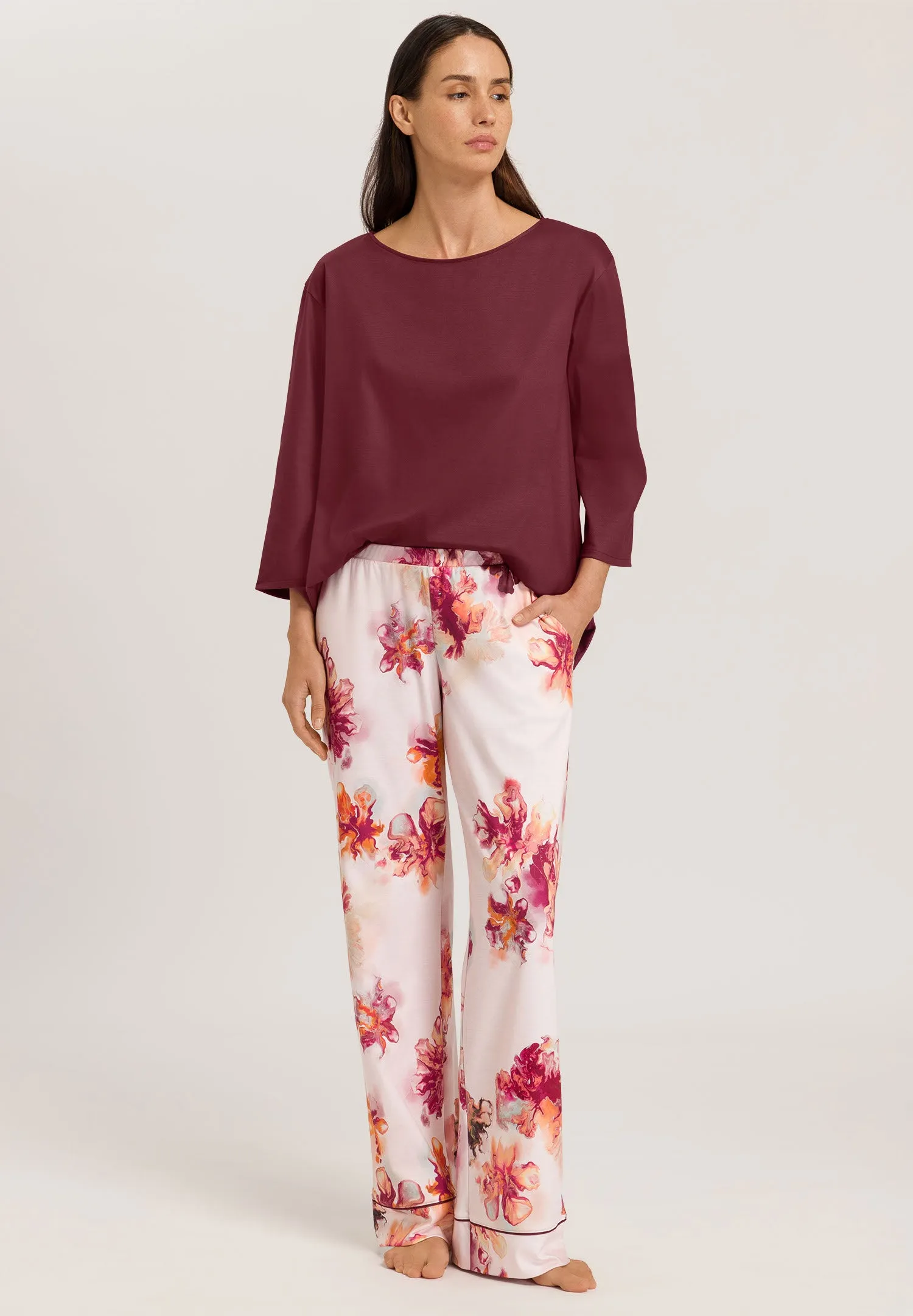 Eleni Relaxed Cotton Top | Ruby Wine 74984-2423