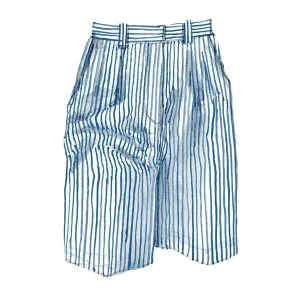 Florentine Seersucker Pleated Short