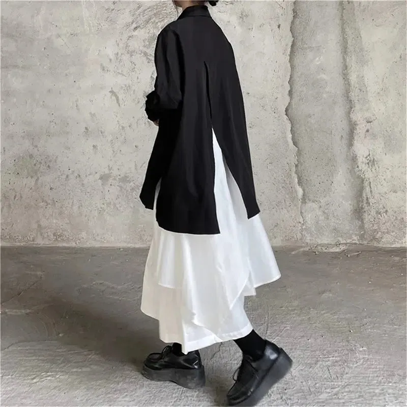 Gothic Asymmetrical Cargo Skirts Women Streetwear Punk Irregular High Waist A Line Pleated Skirt Korean Hip Hop Midi Skirt