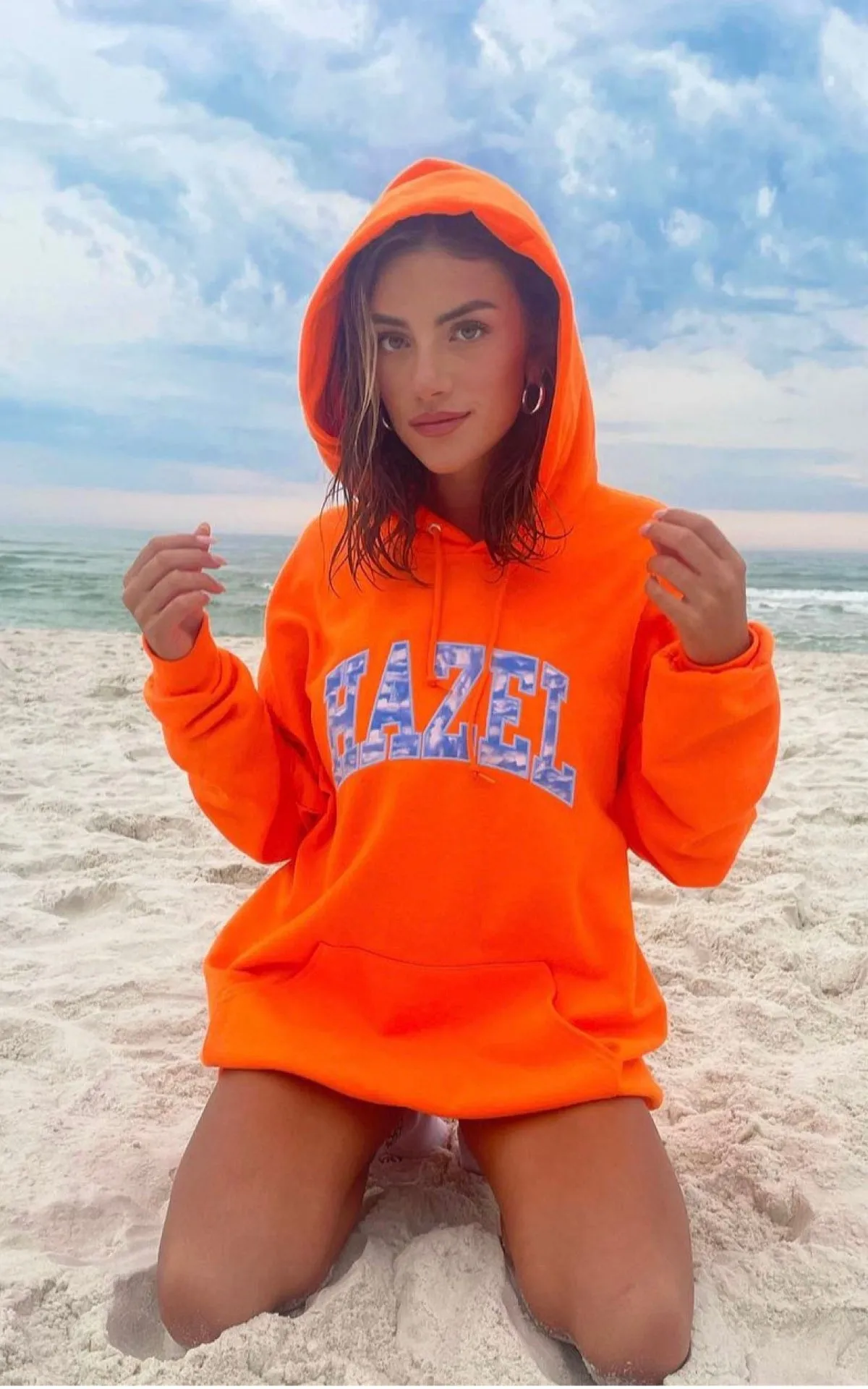 Hazel Orange Cloud Hoodie