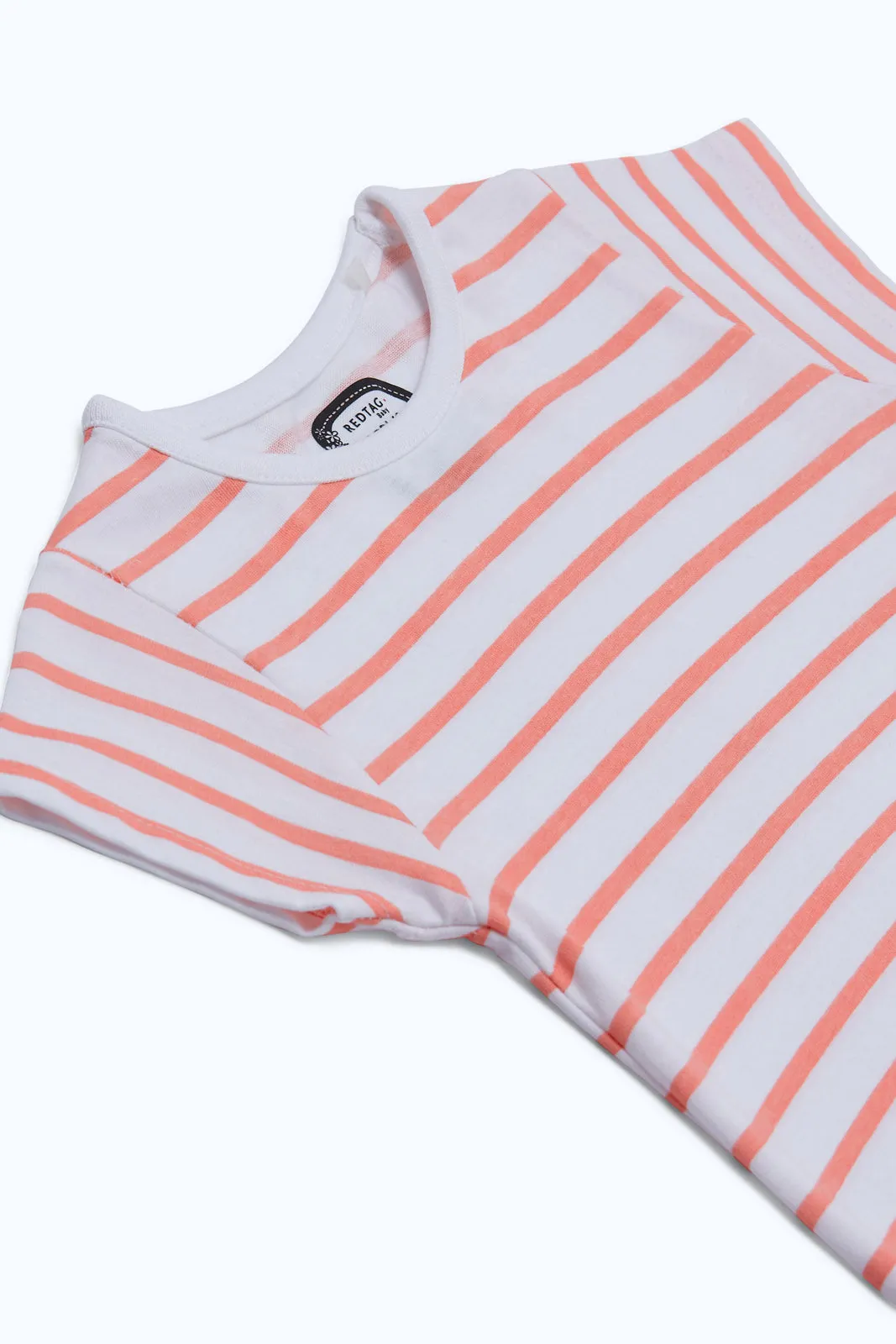 Infant Girls White Striped T-Shirt