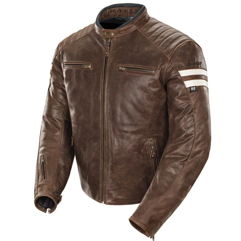 Joe Rocket Classic 92’Mens Leather Jacket Brown/Cream