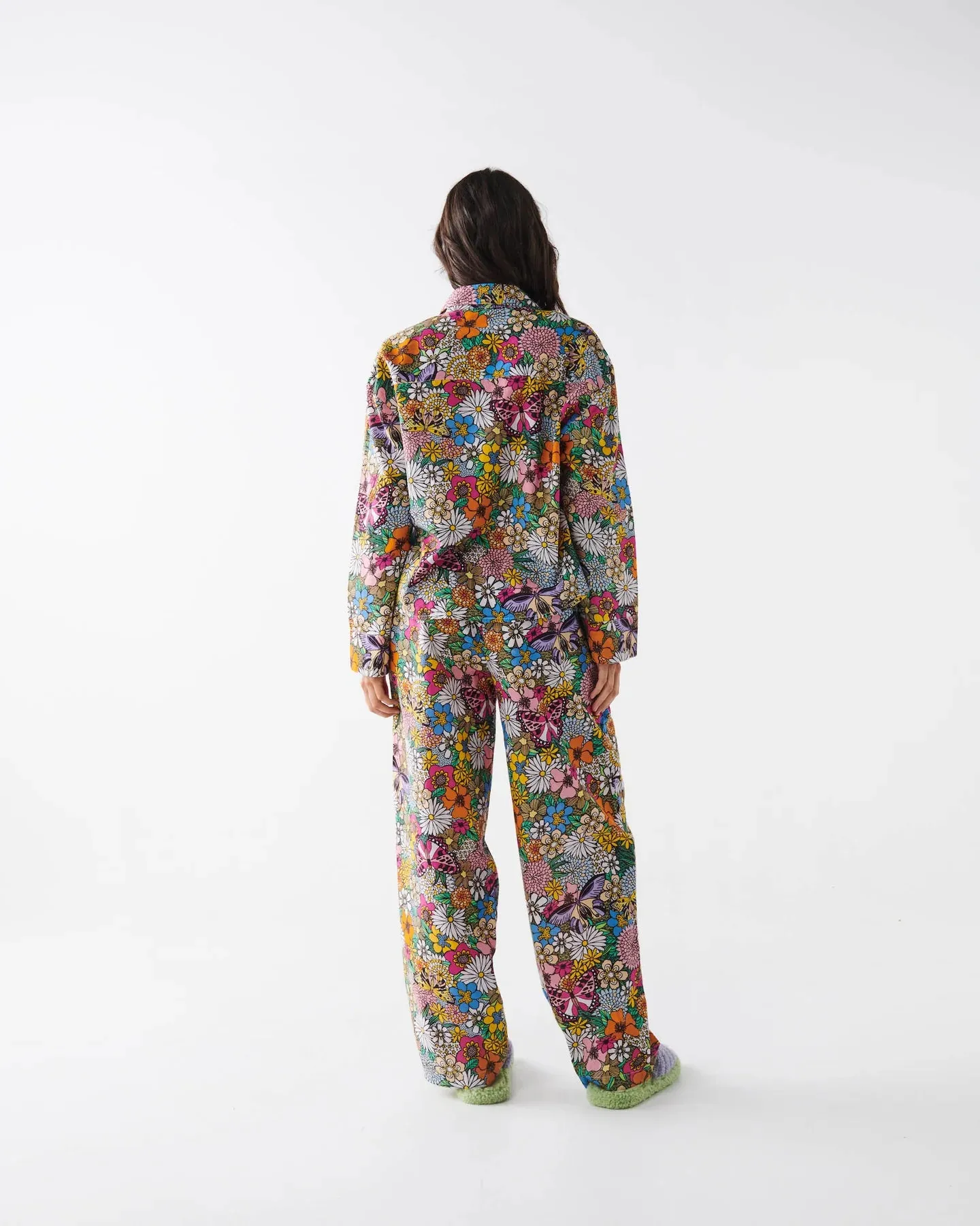 Kip & Co Bliss Floral Organic Cotton Long Sleeve Shirt & Pant Pyjama Set