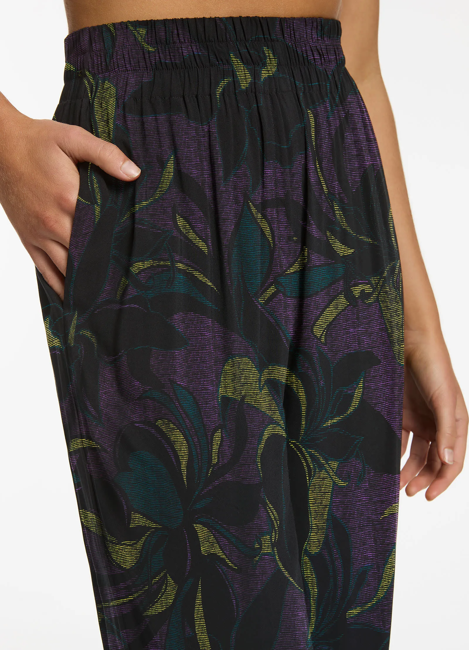 Midnight Tropical Wide Leg Pant - Amethyst