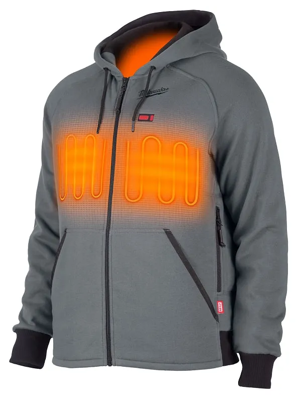 Milwaukee 306G-21-2XL Heated Hoodie, 2XL, Men's, Gray, Regular Fit :EA: QUANTITY: 1