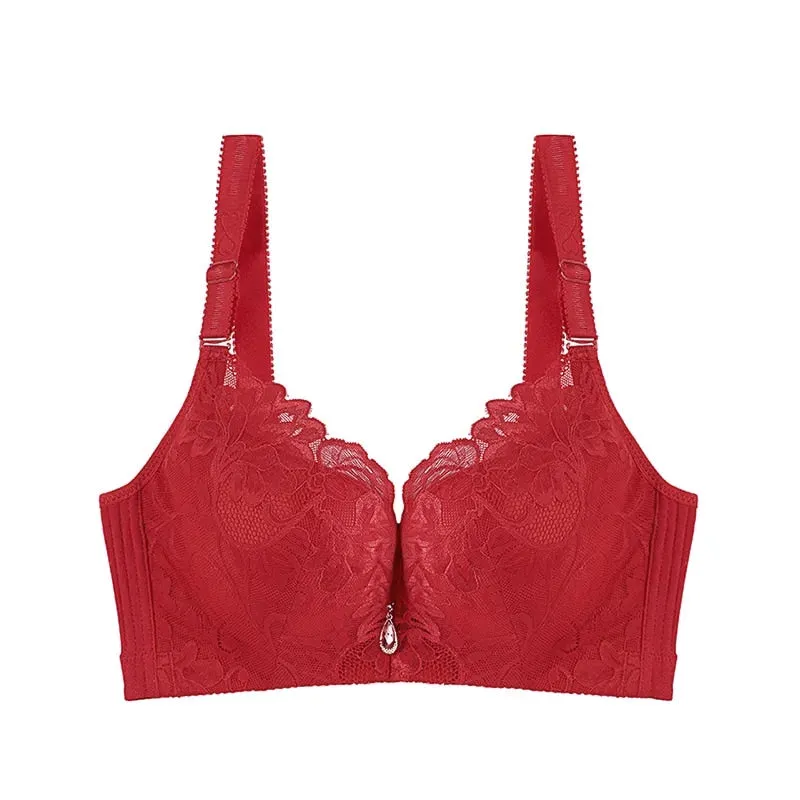 OCW Lace Push Up Bra Comfortable Back Support Adjustable Wide Straps