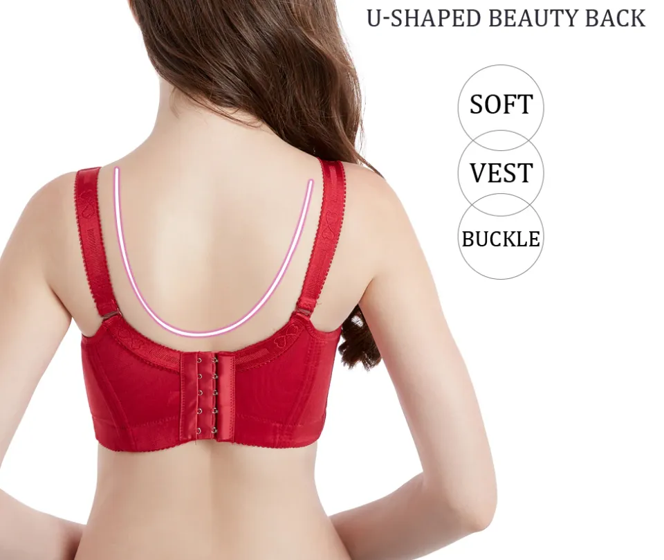 OCW Lace Push Up Bra Comfortable Back Support Adjustable Wide Straps