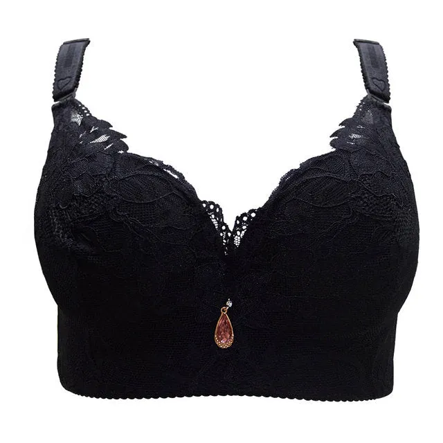 OCW Lace Push Up Bra Comfortable Back Support Adjustable Wide Straps