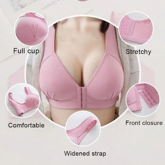 OCW MASI BRA - Plus Size Front Closure Elastic Push Up Comfort Bra