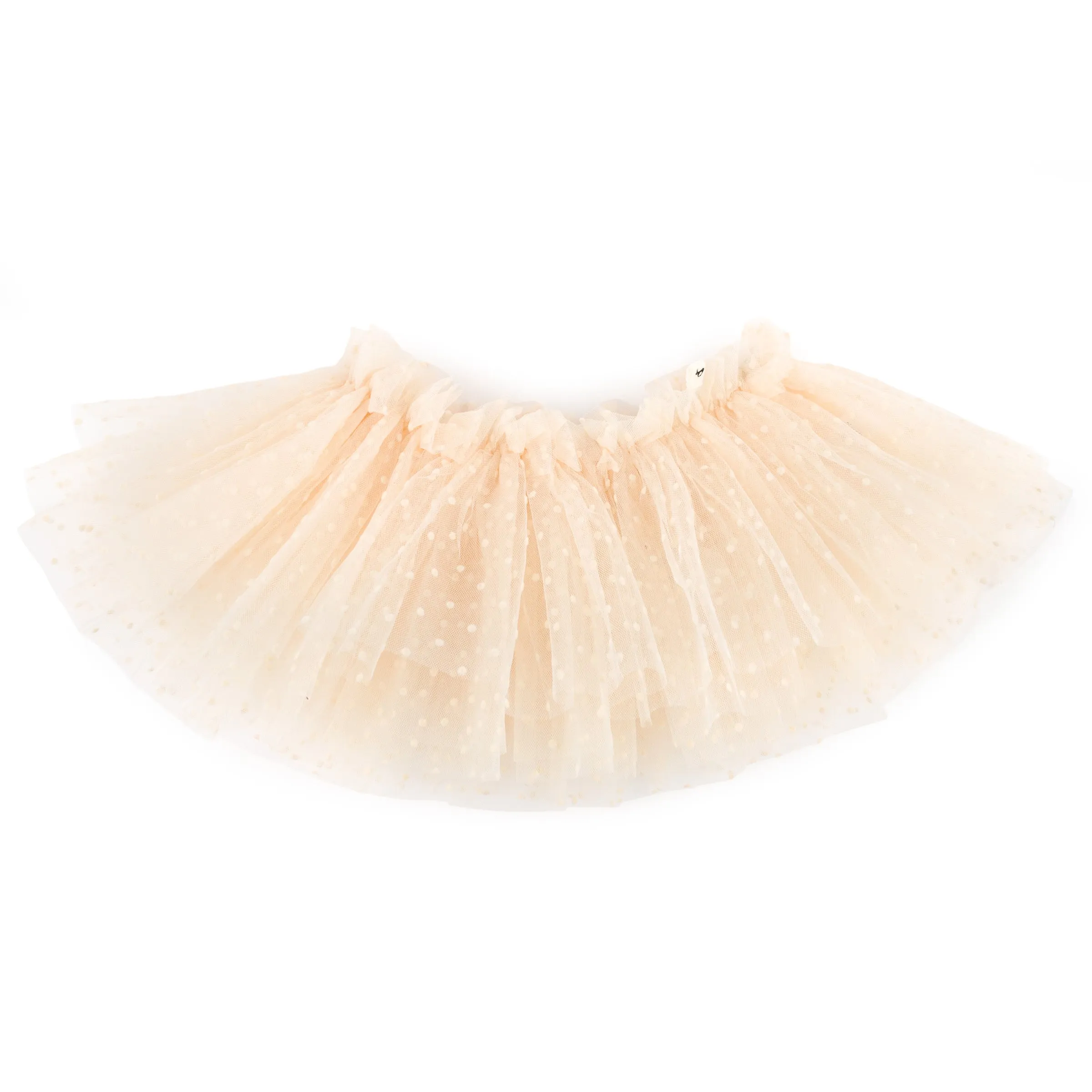 oh baby! Velvet Mini Dot Mesh Four Layer Tutu Skirt - Vintage Snow