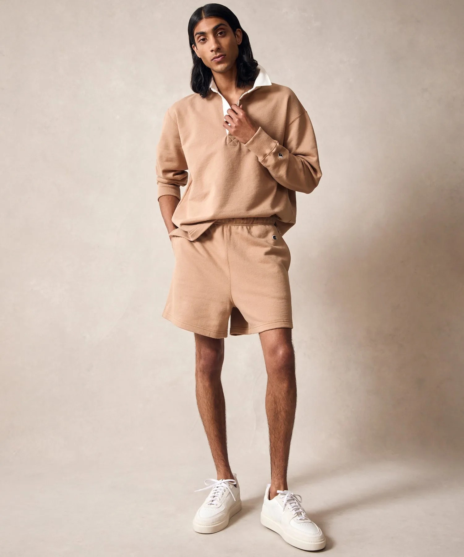 Oversized Terry Rugby in Camel