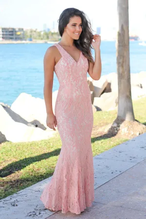 Rose Lace Sleeveless Maxi Dress