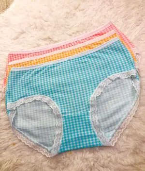 Sajiero Check Print Cotton Panty