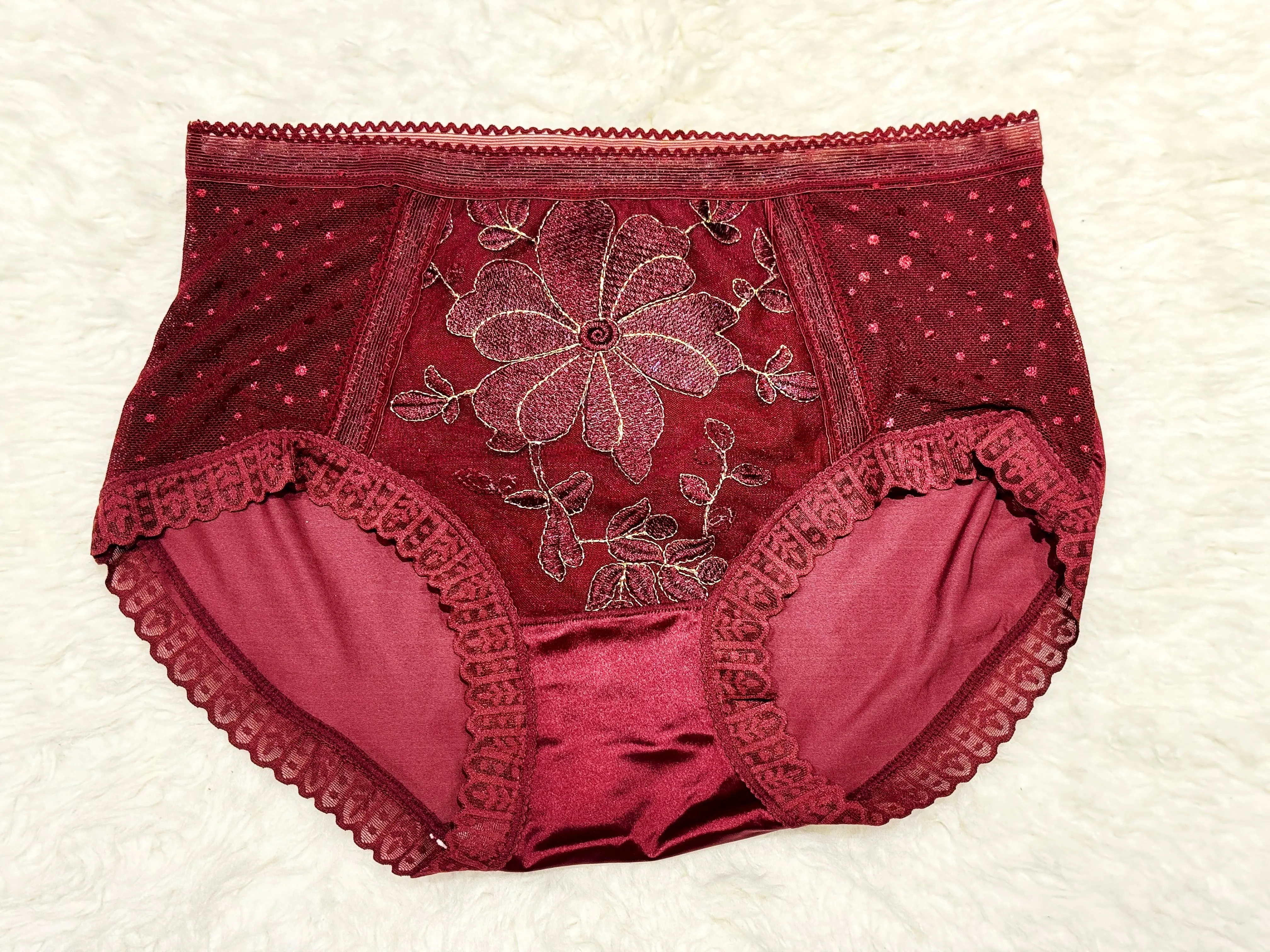 Sajiero Sun flower Silk Net Panty