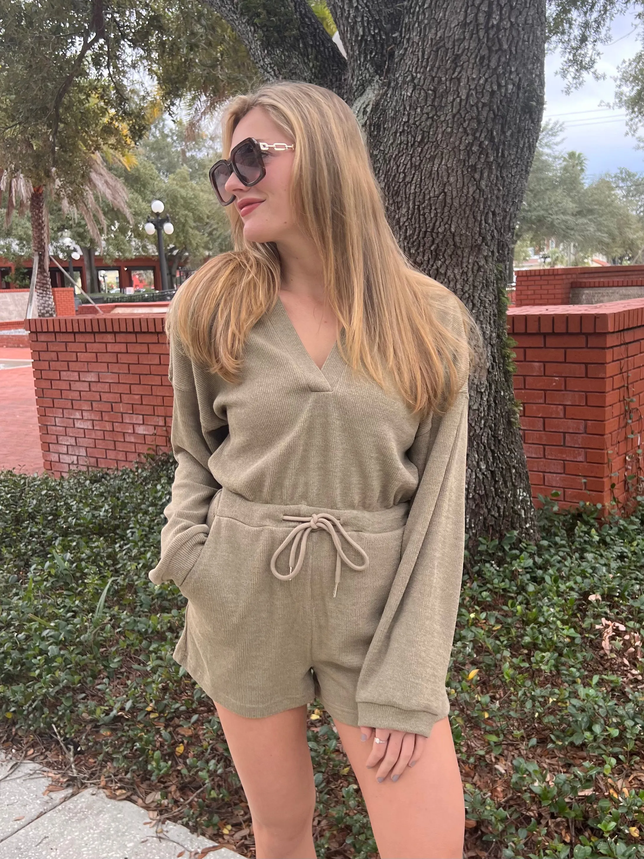 SAYLOR ROMPER IN OLIVE