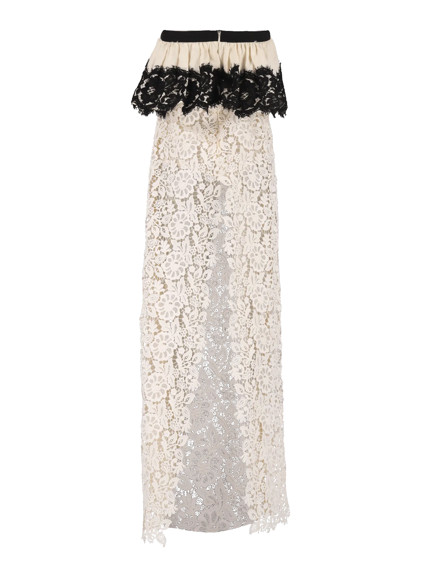 strapless lace maxi dress