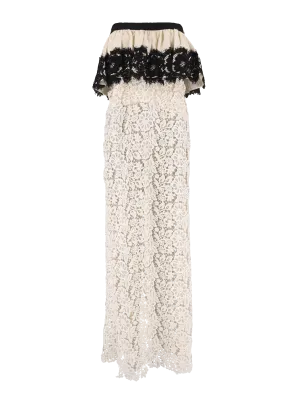 strapless lace maxi dress