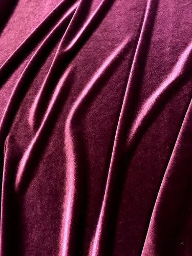 Stretch Velvet - 60-inches Wide Burgundy