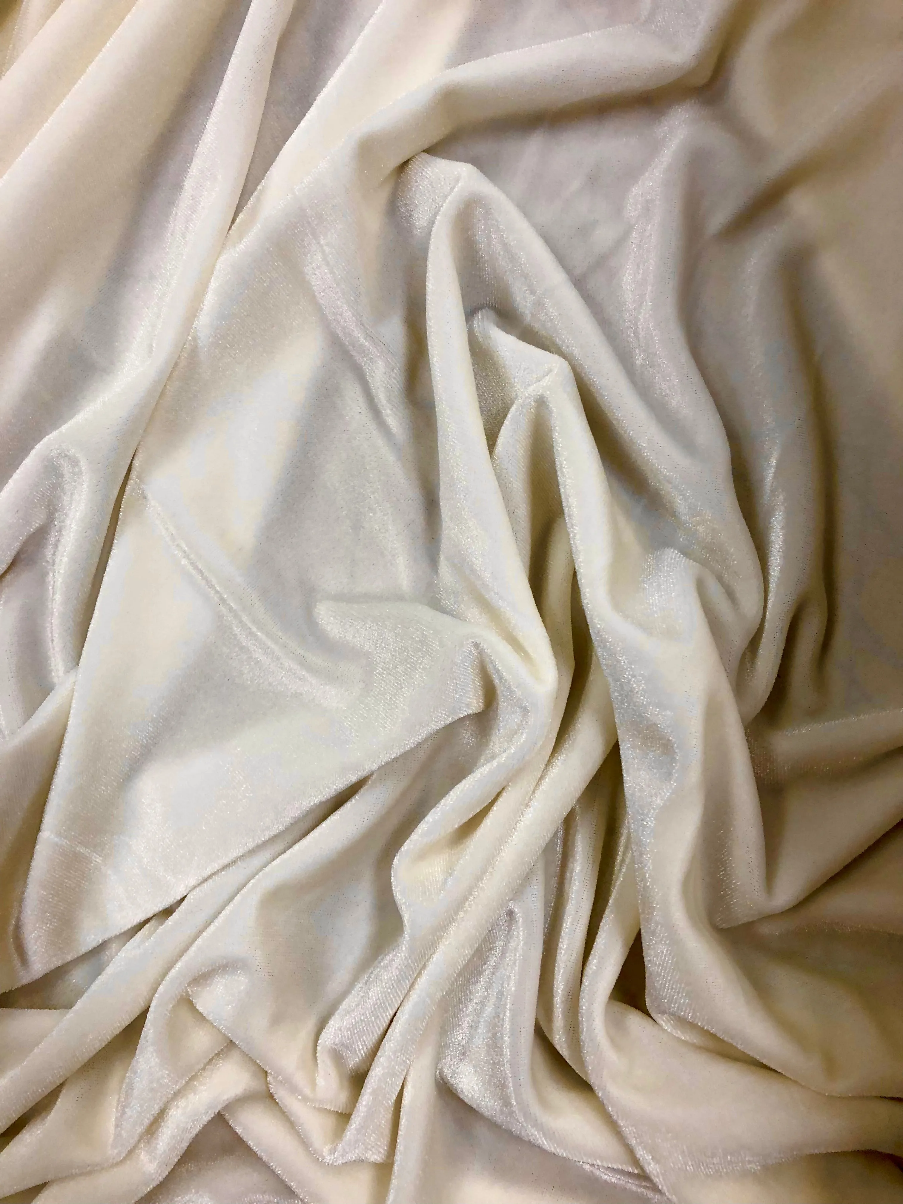 Stretch Velvet - 60-inches Wide Ivory New Color!