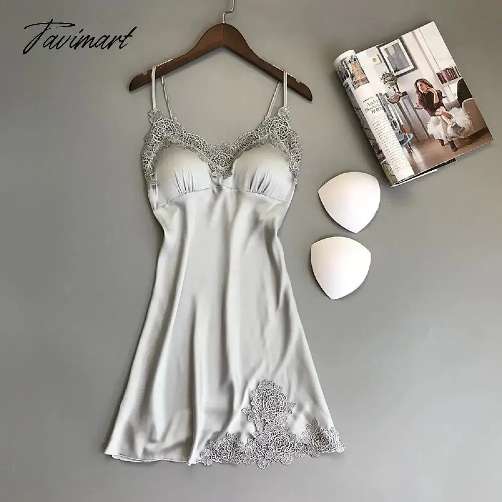 Tavimart Sexy Women Robe & Gown Sets Lace Bathrobe   Night Dress 4 Four Pieces Sleepwear Womens Sleep Set Faux Silk Robe Femme Lingerie