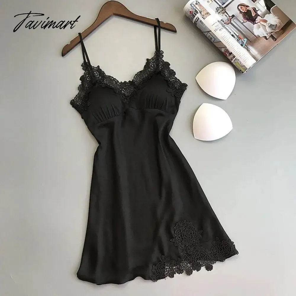 Tavimart Sexy Women Robe & Gown Sets Lace Bathrobe   Night Dress 4 Four Pieces Sleepwear Womens Sleep Set Faux Silk Robe Femme Lingerie