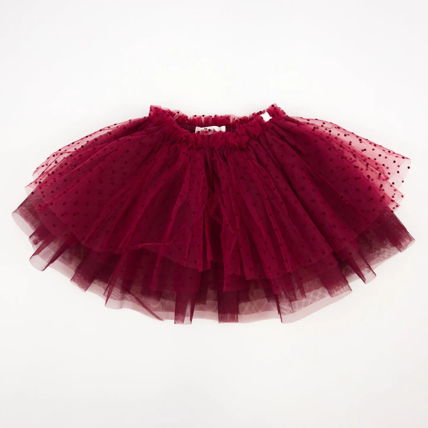 Velvet Mini Dot 4 Layer Tutu- Vintage Berry