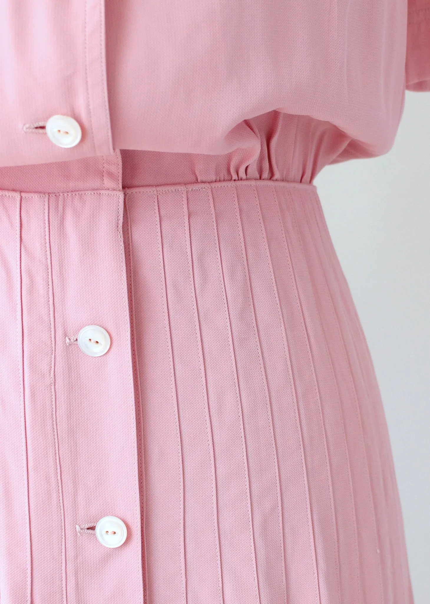 Vintage 1940s Pink Rayon Sportswear Dress